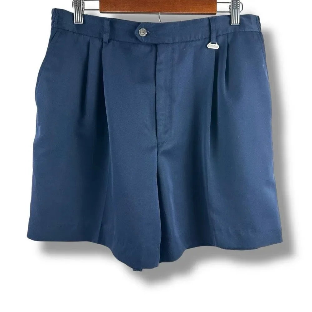 Callaway Golf 16 High Rise Chino Shorts‎ Navy Blue Classic Preppy Country Club